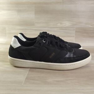 Hugo Boss Sneakers Mens Black Size 11 Lace Up Low Top Leather  Suede White Tabs